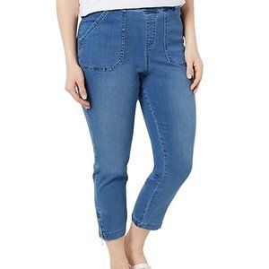 Belle by Kim Gravel Petite Tripleluxe Crop Jeans w/ Cuff 2 PETITE (818)